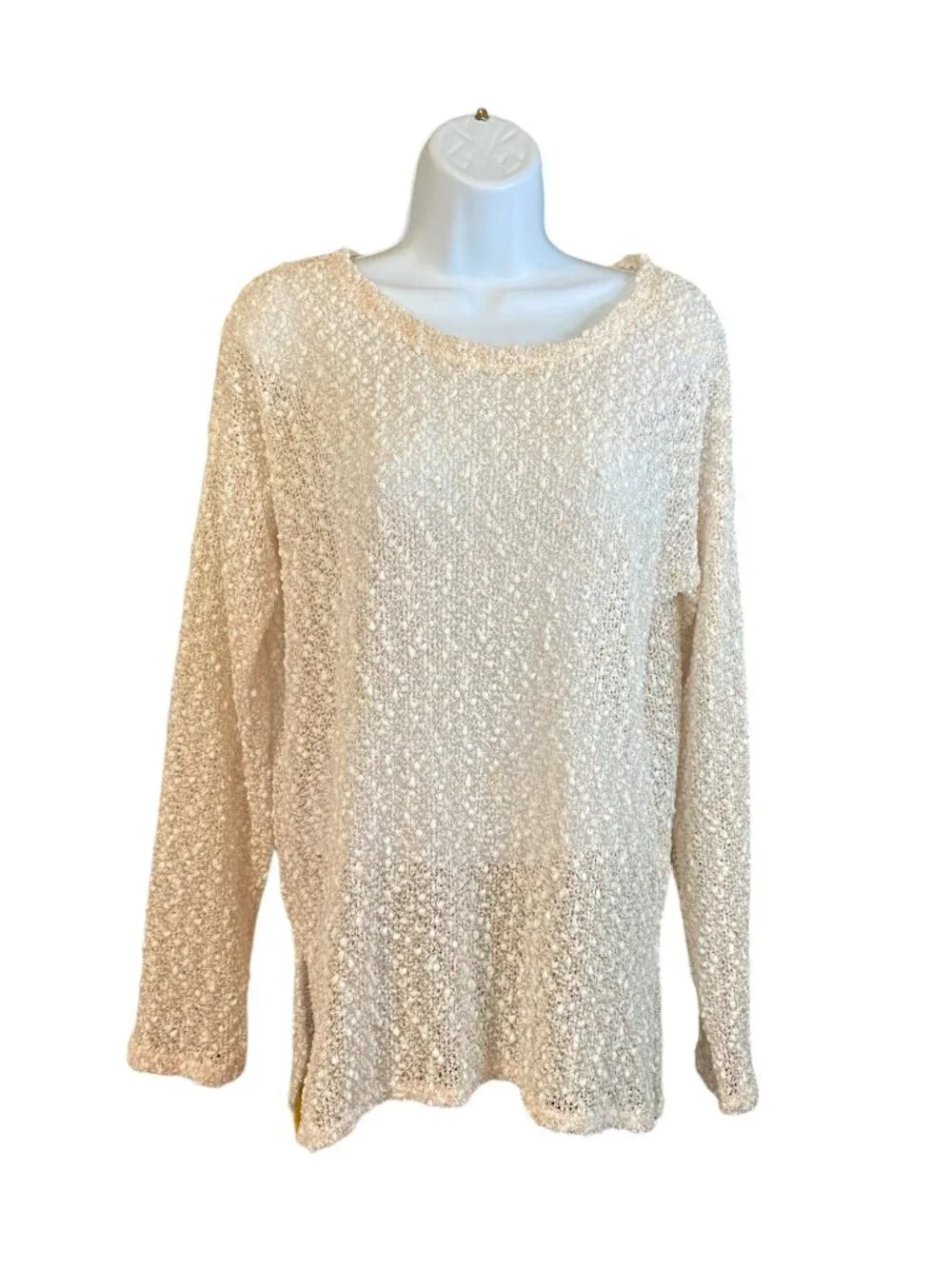 Aeropostale Womens Small Beige Knit Sweater Cozy Neutral Casual